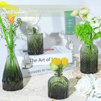 Glass Bud Vase Set of 24, Small Green Flower Vases for Centerpieces in Bulk, Mini Vintage Vase for Wedding Decor, and Home Table Décor