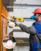 200W Cordless Airless Paint Sprayer for Dewalt 20V MAX Battery, Electric HVLP Spray Paint Gun with 1200ML Container, 4 Copper Nozzles,3 Patterns for Fence, Cabinets, Wall etc. (Battery Not Included)