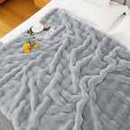UKELER Plush Furry Throw Blanket Large Super Soft Fluffy Blankets Throws for Bed, Couch, Sofa, Office, Camping Plush Shaggy Faux Fur Blanket 60''x80'' Grey