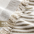 Couch Cover Boho for Dogs Washable Mocha Couch Covers for 2 Cushion Couch, Chenille Sectional Couch Covers L Shape Sofa Cover, Furniture Protector for Kids, Pets, Mocha 71" X150"