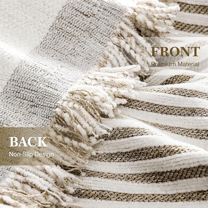 Couch Cover Boho for Dogs Washable Mocha Couch Covers for 2 Cushion Couch, Chenille Sectional Couch Covers L Shape Sofa Cover, Furniture Protector for Kids, Pets, Mocha 71" X134"