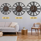 LEIKE Large Wall Clocks with Night Light Battery Operated,Silent Non Ticking,Rustic Modern Big Wood Clock for Living Room, Bedroom,Kitchen,Farmhouse,Office,Home Decor-30 Inch(Roman Numerals)