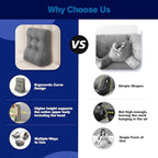 Daneey Bed Pillows for Sitting up in Bed, Reading Pillows for Sitting in Bed Adult, Back Pillow for Bed Sitting Up, Back Support Pillow for Bed Removable Breathable Cover, Gray