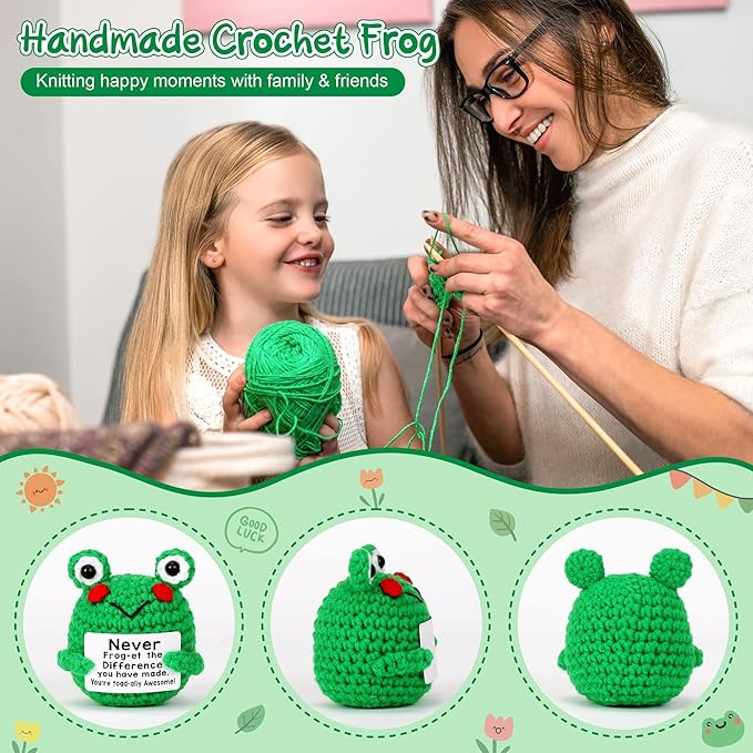 Thank You Teacher Appreciation Gifts, Funny Christmas Encouragement for Teacher Coworker Employee Boss Nurse Graduation Appreciation Week, End of School, Stocking Stuffer, Mini Handmade Crochet Frog