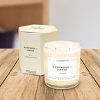 Calyan Wax Co. 2 Wick Candle, Rosewood + Amber Scented Candle, 37 Hour Burn Time, Aromatherapy Soy Candles, Non Toxic & Vegan Soy Wax, Glass Tumbler Scented Candles, 12.5oz