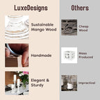 Large Candle Holders for Pillar Candles - Rustic Farmhouse Style Home Decor - Perfect for Table Centerpieces, Coffee Table or Fireplace Mantel - 3 Piece Set - White