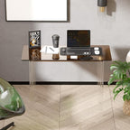 Acrylic Desk, Modern Study Table for Home Office - Extended Surface Multi-Purpose Console & Entryway Table, Sturdy Lightweight Design (42.5-inch, Yellowtea)