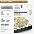 SIGNWIN 60"x72" Extra Large Framed Wall Art Vintage Botanical Floral with Golden and Teal Leaves, Elegant Nature Illustration for Home Living Room Bedroom Decor (Frame Assembly Required)