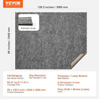 VEVOR - Slip-Resistant Rug Pad - Protective Cushioning Carpet Pad - 8' x 10' - 1/4" Thick - Dual Surface - Polyester Felt + Latex - Gray - 7-8㎡ Area Carpet Padding Rug Cushion Safe for All Floors