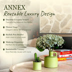 Scented Luxury Candles Outdoor Mosquito Bug Repellent Ceramic Jars, Soy Wax | The Green Life, Large Natural Candle - Green Melon & Peppermint | Non Toxic, 2 Wicks, Reusable Jar