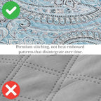 Southshore Fine Living, Inc. Oversized Quilt, King Size Bedding Set, Paisley Lightweight Bedspread Cal/King Quilt Coverlet & 2 Matching Quilted Pillow Shams, Pure Melody Aqua