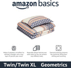 Amazon Basics Lightweight Microfiber Comforter Sets, 2-Pieces, Geometrics, Twin/Twin XL