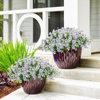 24 Bundles Artificial Flowers for Outdoors & Indoors – UV Resistant Faux Plastic Plants for Garden, Patio, Porch, Window Box, Home Decor – Lush & Vibrant Fake Flowers, White