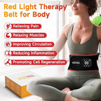 Red Light Therapy Belt for Body: Massage Heating Infrared Light Device, Portable Cordless 660nm&850nm Pad Wrap with Vibration and Rechargeable Battery for Waist Belly Pain Relief Women Men at Home