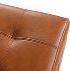 Joveco 51 Inch Storage Ottoman Bench,Tufted Leather Storage Bench for Bedroom (51”,Dark Orange)