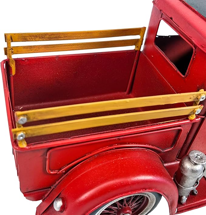 YCHTEWY-Iron Classic Red Truck Pick-up Model Collectible Vehicle Decoration, Metal Truck Christmas Decor ，Unique Blend of Vintage, Rustic, Farmhouse Truck Decor for Table Top Decor. (B)…