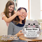 Bonus Mom Gift from Daughter Son Birthday Gifts for BonusMom Stepmom Emotional Support Crochet Cat Cute Stuff Thing Handmade Positive Crochet Mothers Day Christmas Stocking Stuffers