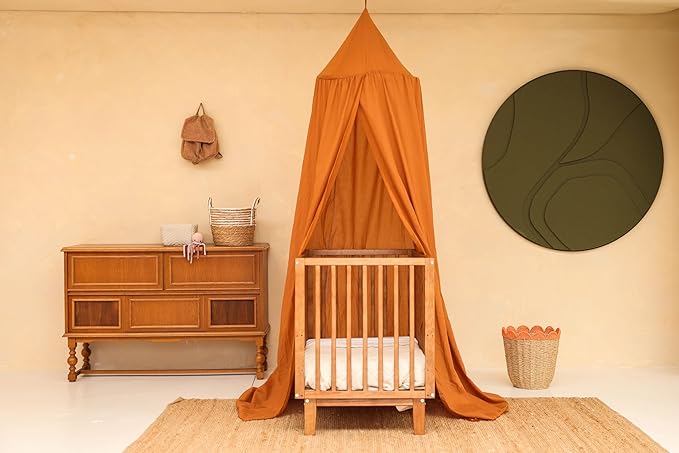 Caramel Kids Bed Canopy for Child Bedroom | Nursery Crib Hanging Curtain | Baby Mosquito Net Bedding for Girls & Boys Play Room Decoration | Reading Nook Canopies Toddler Dome Tent