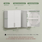 FIMELLO 60" Laundry Room Wall Cabinets with Adjustable Shelf, Large Wall Storage Cabinet, White Wall Cabinet with Doors, Upper Kitchen Cabinet, Cabinets for Laundry, Bathroom, Kitchen -White