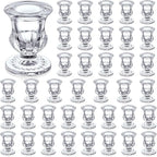 Foaincore 42 Pcs Candlestick Holders Bulk 2.5 Inch Taper Candle Holder for Table Centerpiece Thick Glass Ritual Candle Stand for Wedding Christmas Valentines Festival Party Decorations(Clear)