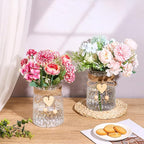 Bud Vase Set of 6 Vases Clear Plastic Small Bud Vases for Flowers Centerpieces Ribbed Vases in Bulk for Wedding Table Decorations Birthday Party Home Decor Housewarming Gifts