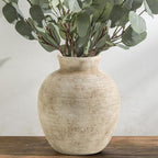 Ceramic Flower Vase Home Decor - Farmhouse Table Vases Rustic Vintage Living Room Kitchen Bedroom Decorations for House Book Shelf Office Coffee Desk Dining Fireplace (7.4" Retro)