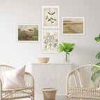 SIGNWIN Framed Poster Bathroom Decor, Wall Art Room Decor Multicolor for Living Room, Bedroom, Office Autumn Spring Rustic Flower Landscape Classic Vintage Retro Illustrations - 12"x16" White