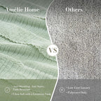 Amélie Home Luxury Striped Faux Fur Throw Blanket for Couch, Embossed Split Fur Cozy Fuzzy Fluffy Luxurious Soft Plush Sofa Chair Bed Gift Blankets for Women Men Wife Friend, 55"x70", Sage Green