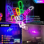 Good Vibes Neon Sign, Dimmable Good Vibes Only Neon Signs Light with ON/OFF Switch, USB Powered Neon Signs for Wall Decor, Colorful Light Up LED signs for Bedroom Game Room Party Club Decor