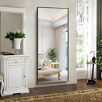 YIROMAN Bathroom Mirror 72"x30", Large Matte Black Bathroom Mirror for Over Sink with Aluminum Frame, Rectangular Vanity Mirror with Right Angle, Wall Mirror Hangs Horizontal or Vertical, Shatterproof