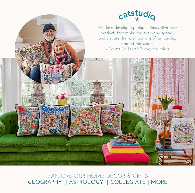 Catstudio Texas Embroidered Decorative Throw Pillow