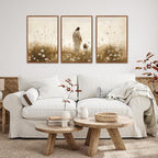 KAIRNE Jesus Framed Canvas Wall Art,Lost Sheep Wall Decor Set of 3(16”X24”),Holy Christian Art Print,Religious Scripture Pictures,Bible Renaissance Wall Painting for Living Room,Bedroom,Church Decor