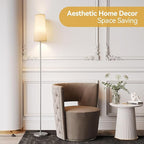 SUNMORY Floor Lamps for Living Room/Bedroom/Office, Standing Lamp with LED Bulb, 3 Color Temperature Tall Lamp, Suitable for Modern/Boho/Farmhouse and Other Home Decor Styles, Nickel Color