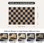 Lahome Checkered Easy Jute 2x3 Rug, Small Entryway Rug Non Slip Kitchen Front Door Mat, Farmhouse Neutral Area Rug Non Shedding Low Pile Floor Carpet for Foyer Porch Doorway