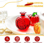 Red Crystal Pomegranate Figurine Glass Pomegranate Artificial Fruit Paperweight for Home Office Tabletop Decor