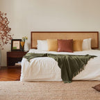 lifein Throw Blanket for Couch, Soft Green Boho Decor Bed Throw,Cozy Knitted Chenille Farmhouse Lightweight Throw for Spring(Olive Green,50 * 60")