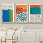 SIGNWIN Framed Canvas Print Wall Art Set Vibrant Tropical Palm Leaf Polygons Nature Wilderness Illustrations Modern Art Decorative Nordic Rustic for Living Room, Bedroom, Office - 24"x36"x3 White