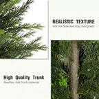 Artificial Topiary Ball Tree, Indoor Realistic Faux Boxwood Bush Potted Plants, Outdoor Fake Shrubs Cedar Evergreen Plants for Home Living Room Front Porch Decor (1, 2ft)