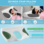 Cervical Pillows for CPAP Sleeper, Side Sleeper Pillow for Neck and Shoulder Pain, Adjustable Ergonomic Orthopedic Bed Pillow for Back, Side and Stomach Sleepers, White