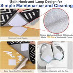 Audend Double Carpet Pad, Non Skid Sided Rug Tape 12 Pack, Rug Gripper on Wood Floor and Tile Floors, White Carpet Gripper for Indoor, Outdoor, Home, Kitchen,Living Room