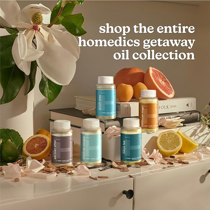 Homedics SereneScent Amalfi Bliss, Floral & Fresh Home Fragrance Oil, 120 ml, for use with Homedics SereneScent Waterless Diffuser (ARMH-970/973), Clean & Natural, up to 100% USDA Biobased