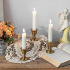 Sziqiqi Vintage Gold Candle Holders: Taper Candlestick Holder for Dining Table Centerpiece Short Candle Sticks Holder Decor for Wedding Christmas Set of 6