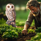 WONDER GARDEN Owl Statue Decor, Outdoor Resin Owl Figurine Sculpture for Home Porch Patio Lawn Yard Decorations or Housewarming Gifts