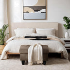 Ottoman Rectangular Storage Ottoman Bench, Flannel Footrest Stool Footstool with Lid for Living Room, Bedroom, Entryway, Dark Brown, 28.5"x19"x17.5"