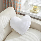 Fluffy Heart Pillow, Faux Fur Throw Pillow,Sherpa Plush Fluffy, Cute Soft Throw Cushion, Valentines Day,Thanks Giving Days ,Christmas Day Decorative for Home Bed Couch Heart Shape,19.7*15.7Inches