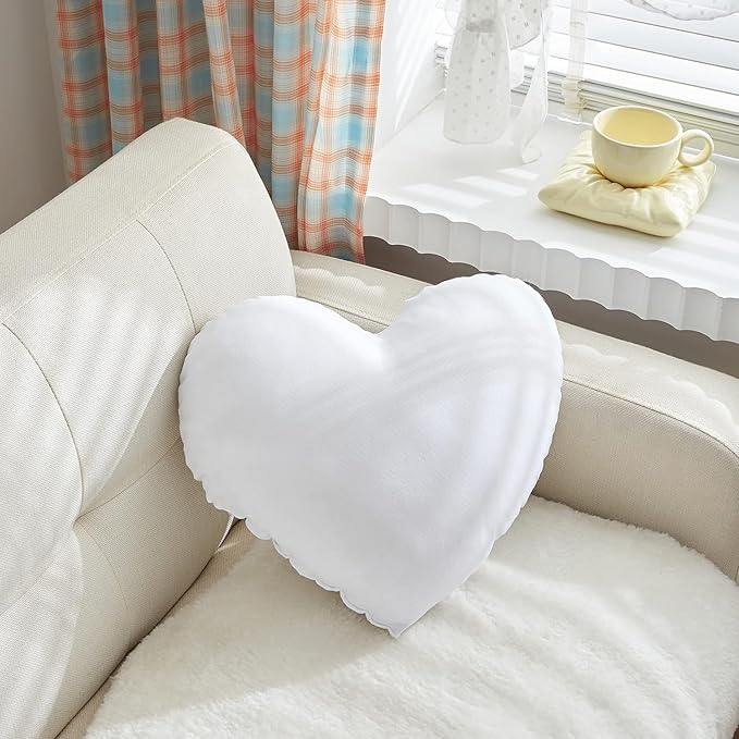 Fluffy Heart Pillow, Faux Fur Throw Pillow,Sherpa Plush Fluffy, Cute Soft Throw Cushion, Valentines Day,Thanks Giving Days ,Christmas Day Decorative for Home Bed Couch Heart Shape,19.7*15.7Inches