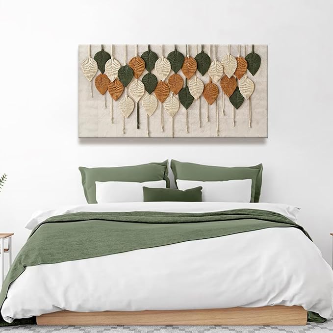 Tsomzxng Boho Wall Art Modern Wall Art Print Paintings Bohemian Feather Multicolor Canvas Wall Art Decor For Apartment Dorm Living Room Bedroom Nursery Backdrop Home Wall Decor 20"X 40"