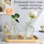 Glass Vase Bud in Bulk Set of 2,Vintage Flower Bottle Small Bud Vases for Floral Arrangements, Home Decor,Wedding Centerpiece,Table Decor,Decorative Centerpiece,Dinning(Set of 2)