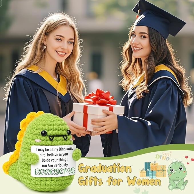 OCCdesign Mini Christmas Inspirational Gifts – Handmade Positive Dinosaur for Women Men Coworkers Friends Encouragement Birthday Christmas Holiday Stocking Stuffer