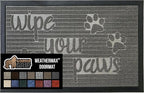 GORILLA GRIP 100% Waterproof All-Season WeatherMax Doormat US Designed Natural Rubber, Stain and Fade Resistant, Low Profile Indoor Outdoor Door Mats, Easy Clean Patio Mat, 17x29, Stone Paws